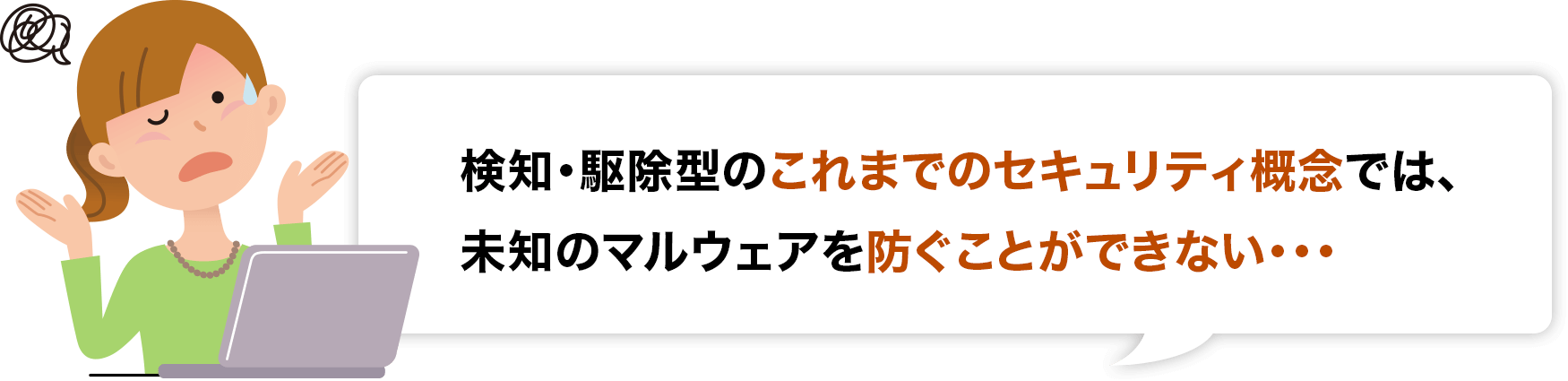 これまでのセキュリティ概念では未知のマルウェアを防ぐことができない